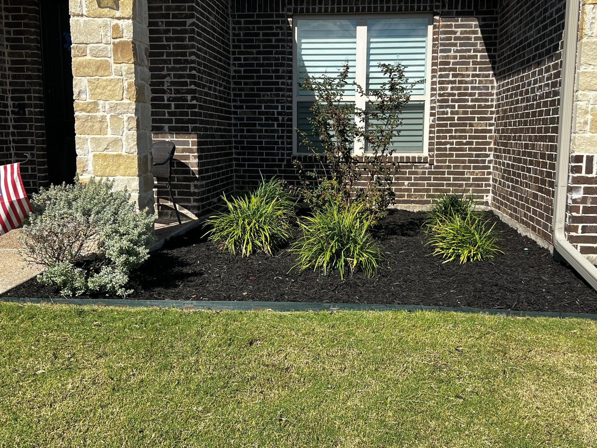 Front entry bender board mulch bed